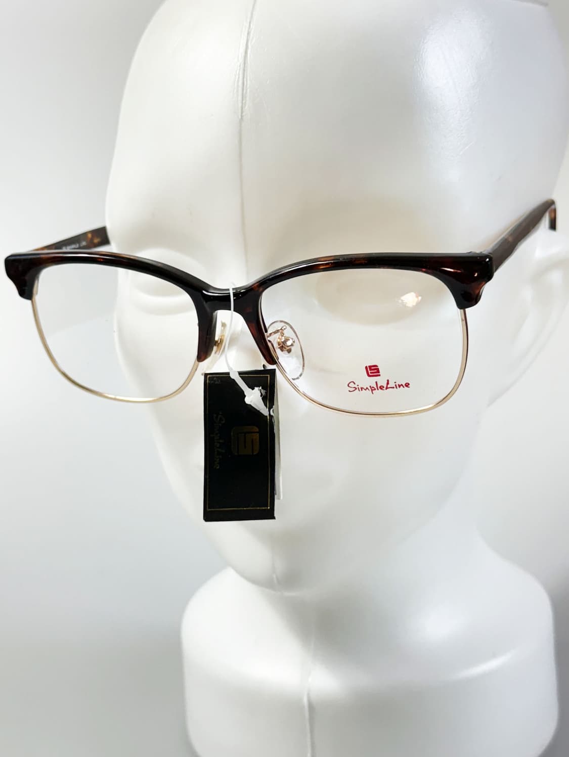 90s SIMPLE LINE 브라운톤 하금테 스퀘어 빈티지 안경 상품이미지8