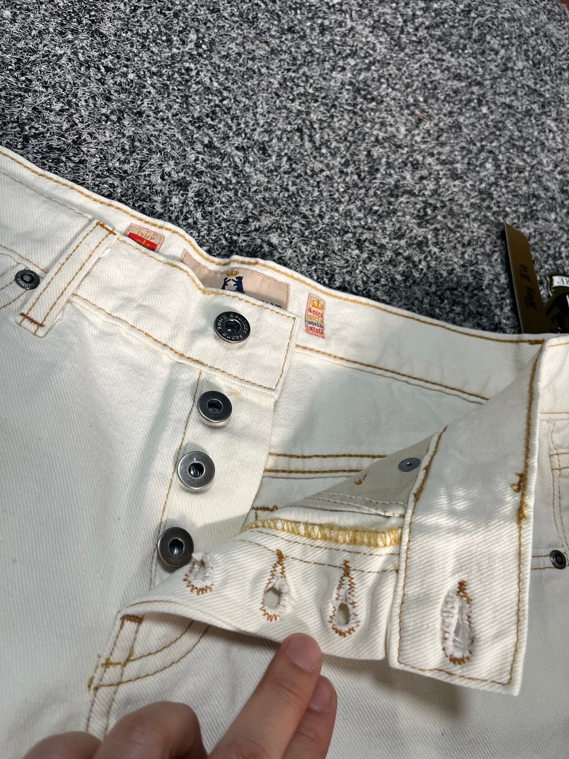 쥬시꾸뛰르 화이트 데님 반바지 26 상품이미지3