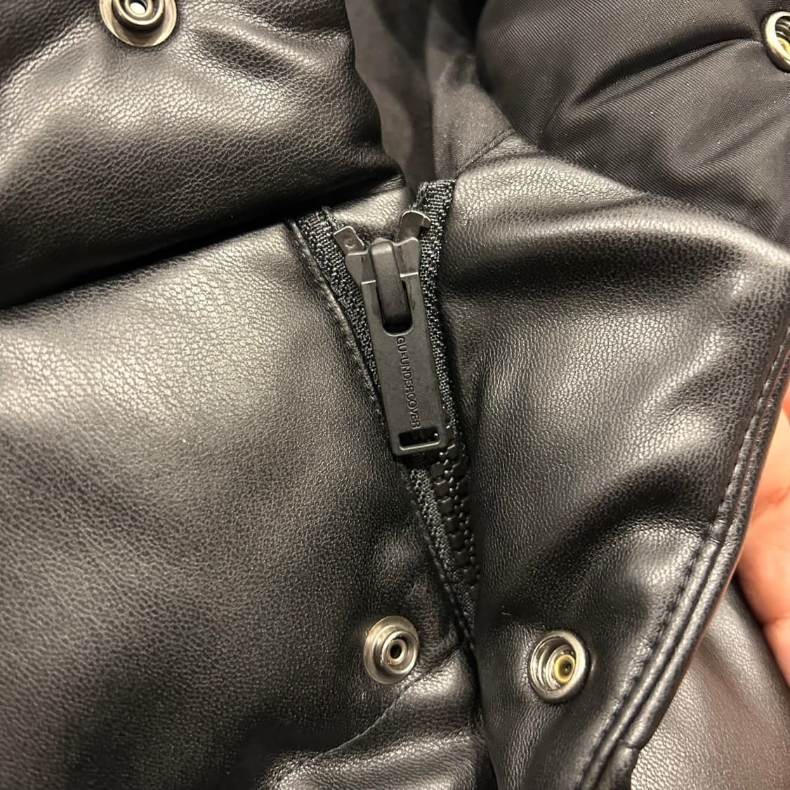 [XL] 지유 언더커버 탈부착 블랙 레더 패딩 점퍼 상품이미지8
