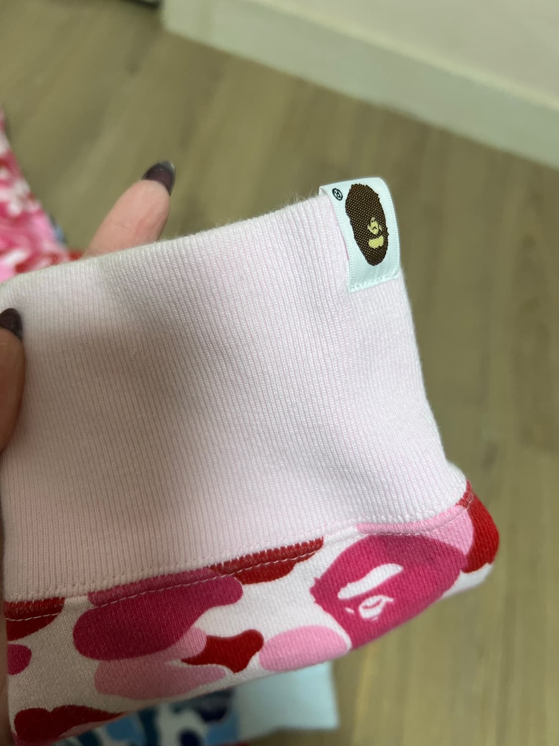 베이프 ABC카모 세퍼레이트 샤크 풀 집 후드 블루 핑크m 상품이미지4