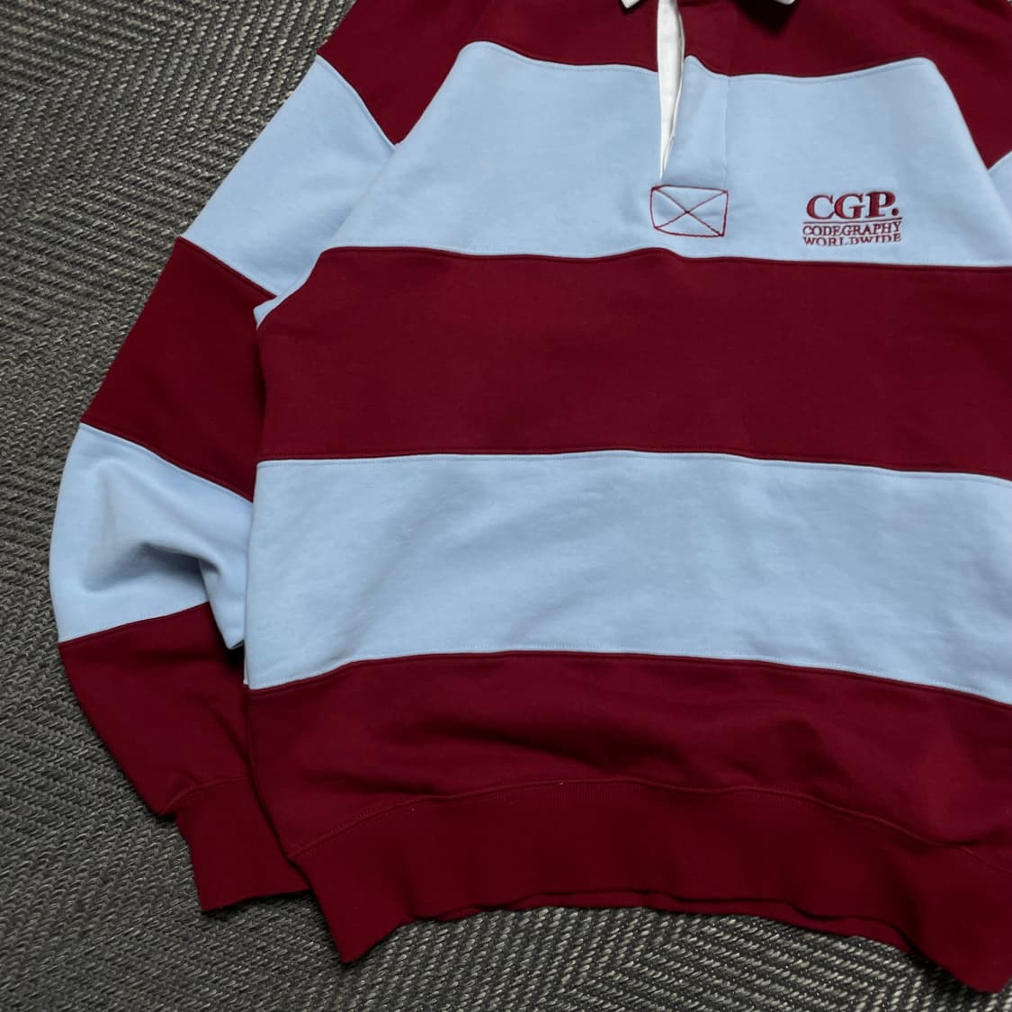 코드그라피 스몰로고 스트라이프 럭비 긴팔 티셔츠y 5282 상품이미지4