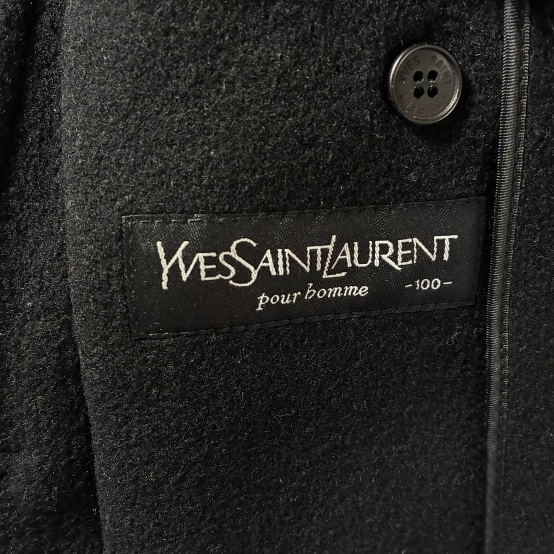 YSL  입생로랑 자수 블랙 울 숏코트  상품이미지7