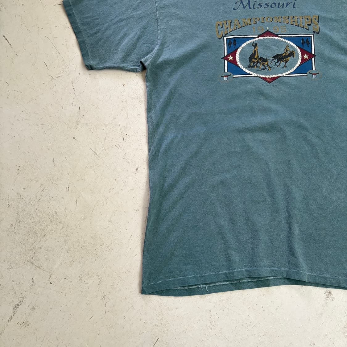 90s USA 미주리 로데오 챔피언쉽 빈티지 반팔티 XL 상품이미지3