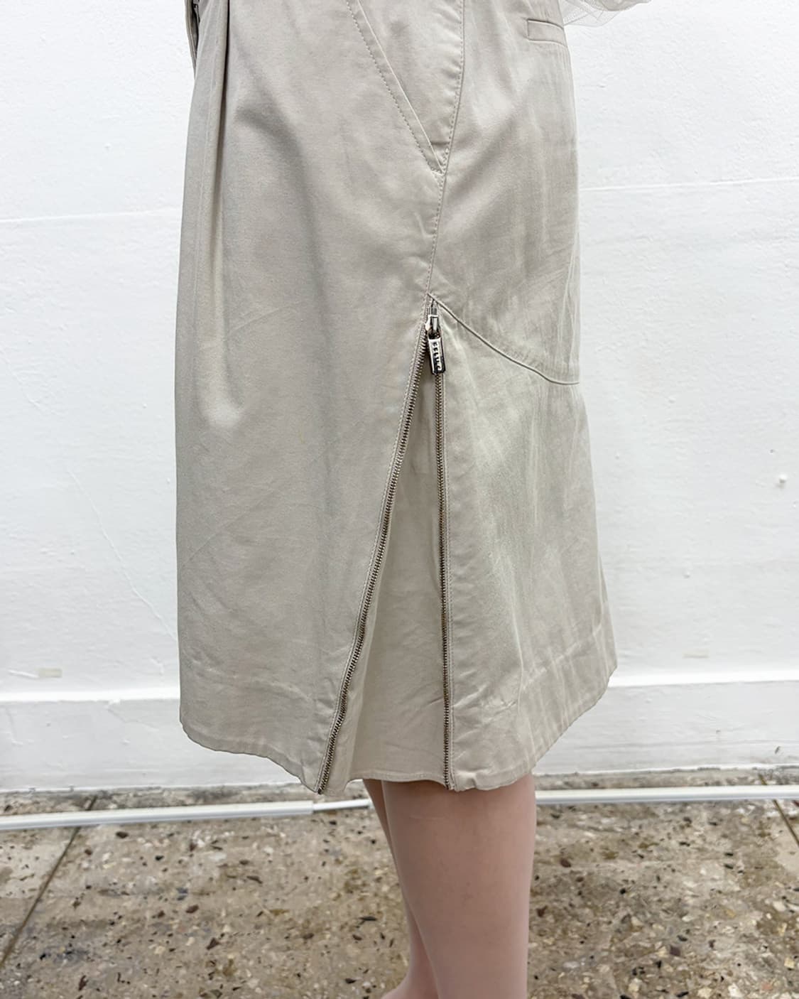 셀린느 사이드 지퍼 미디 스커트 상품이미지5