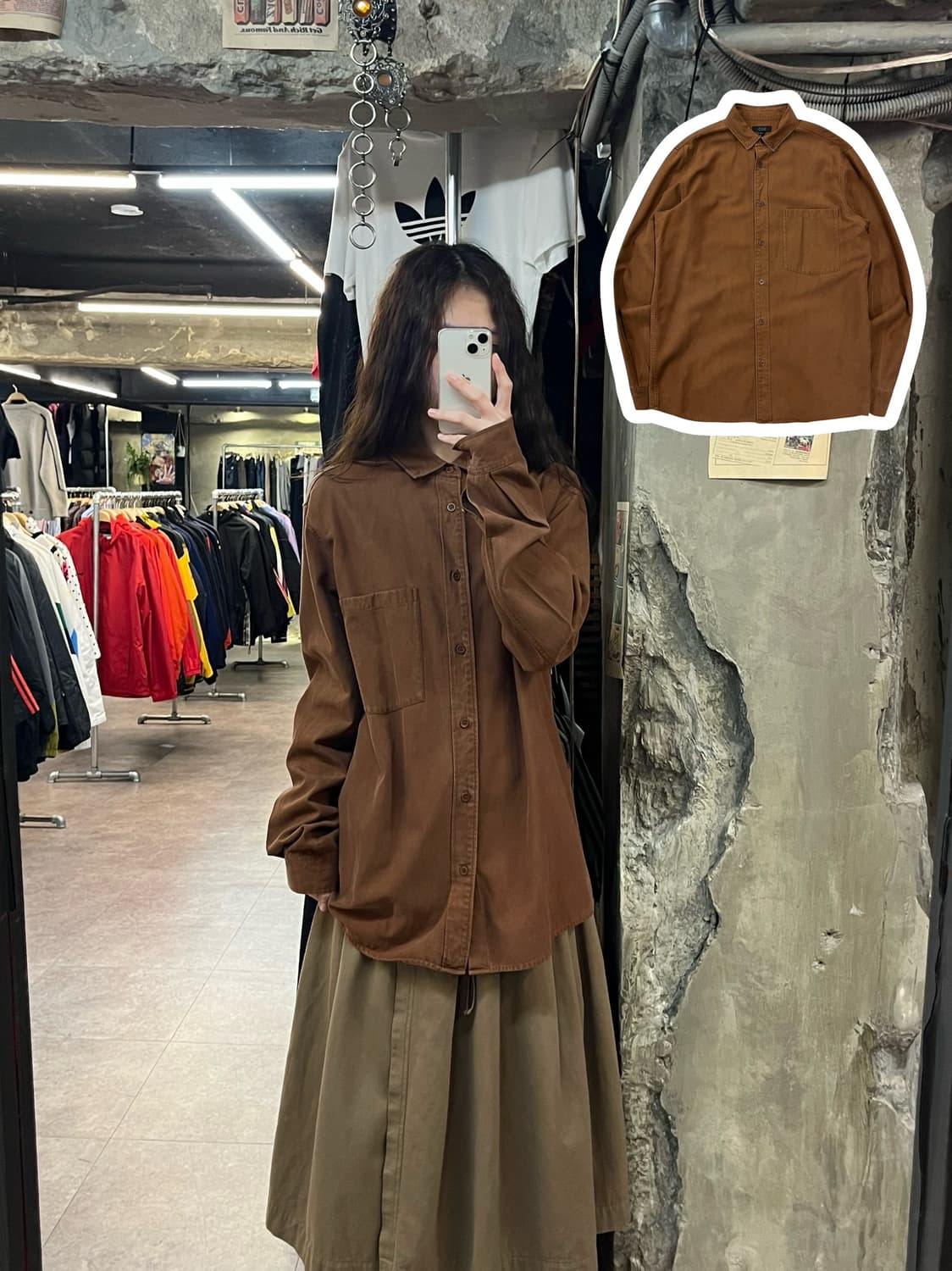 코스 셔츠 브라운 M #csz2026 상품이미지1