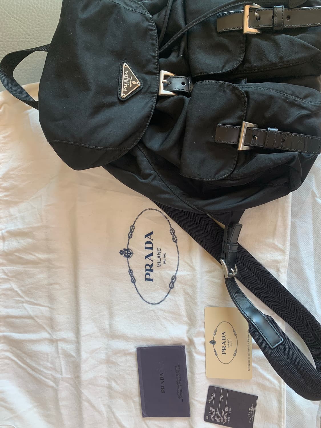 프라다 리나일론 스몰 백팩 블랙 상품이미지6