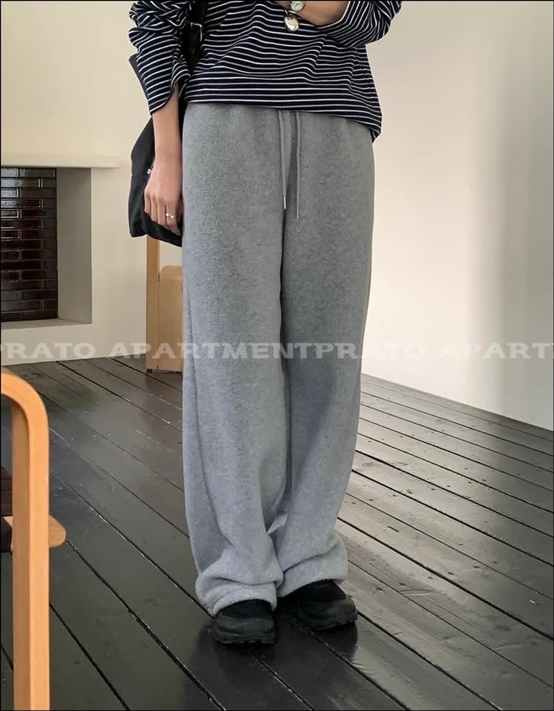 지그재그 디엠버 비아 플리스 팬츠 차콜 상품이미지1