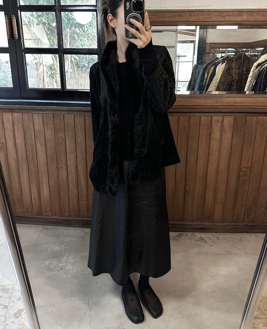 JPV fur trimming velvet jacket 상품이미지4