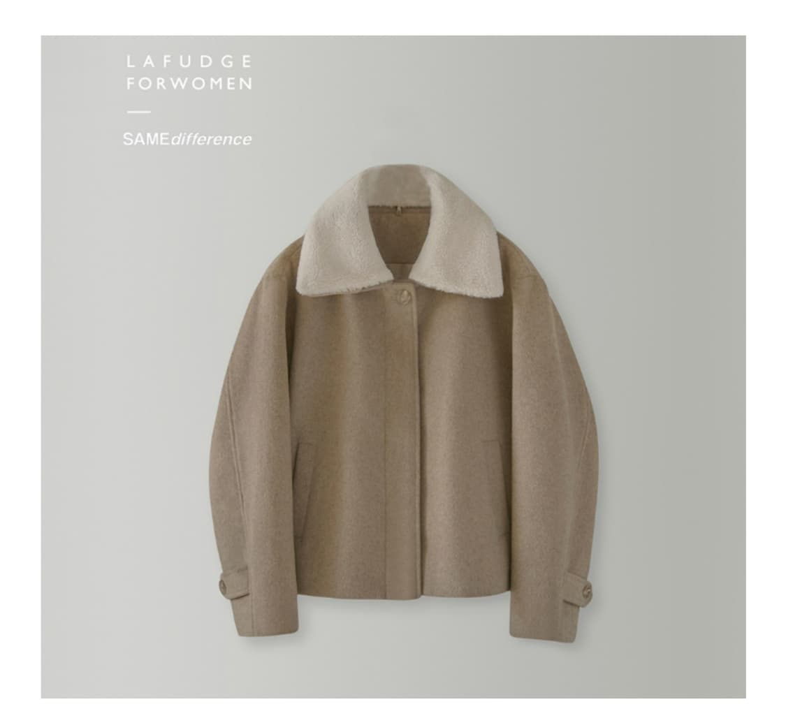 라퍼지 포 우먼 울 시어링 칼라 숏 코트 M 상품이미지1