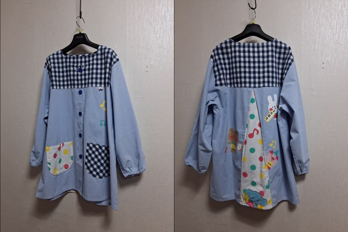 일본빈티지 긴팔소매 케릭터 앞치마 케릭터 에이프런 77까지
 상품이미지1