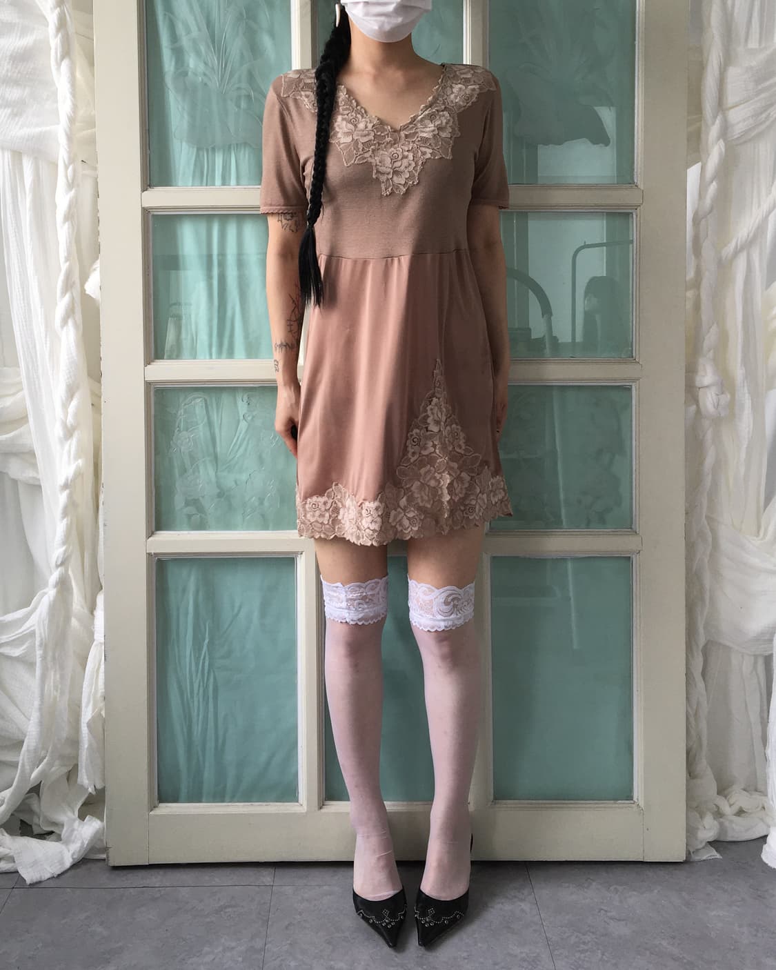 Lace trimming slip mood onepeice 상품이미지7