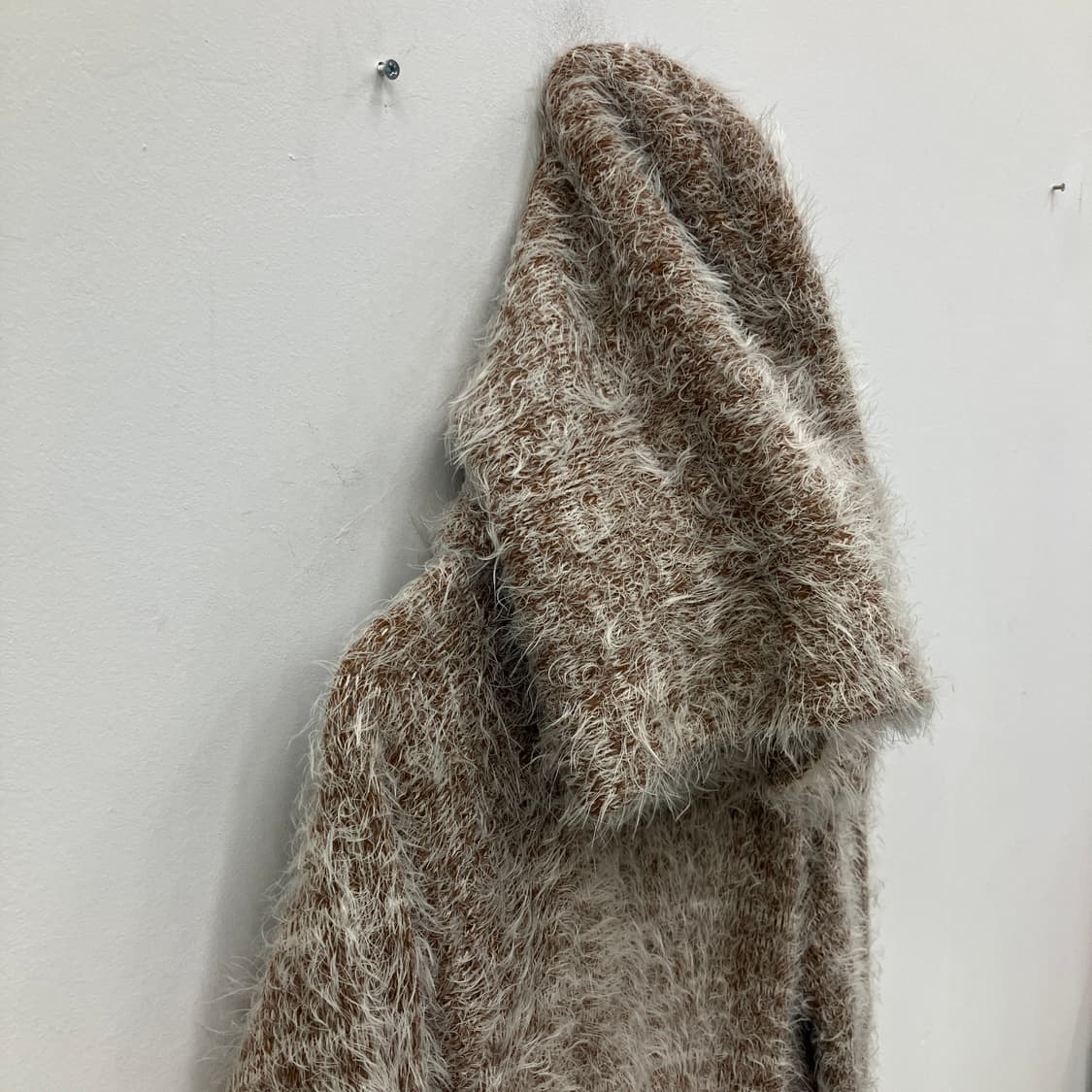 VTG 빈티지 헤어리 후드 니트 스웨터 M 상품이미지5