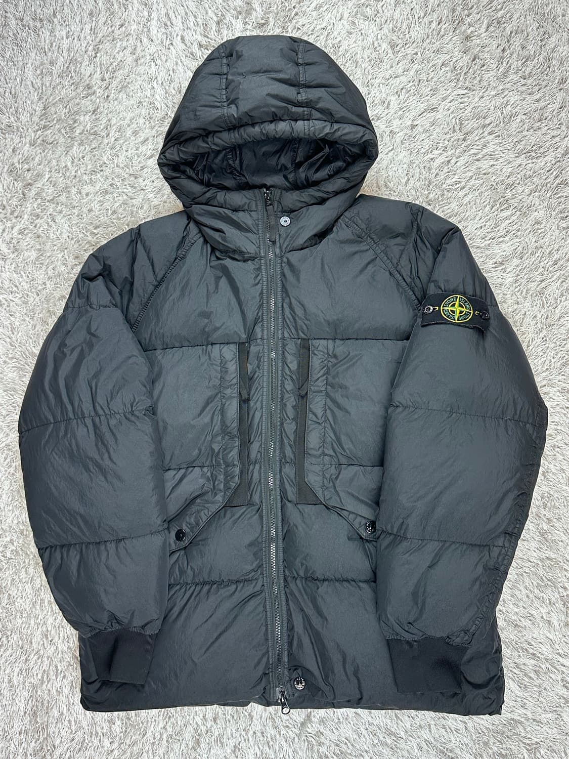 [M] 정품 스톤아일랜드 23FW 크링클랩스 후드 패딩 블랙 상품이미지2