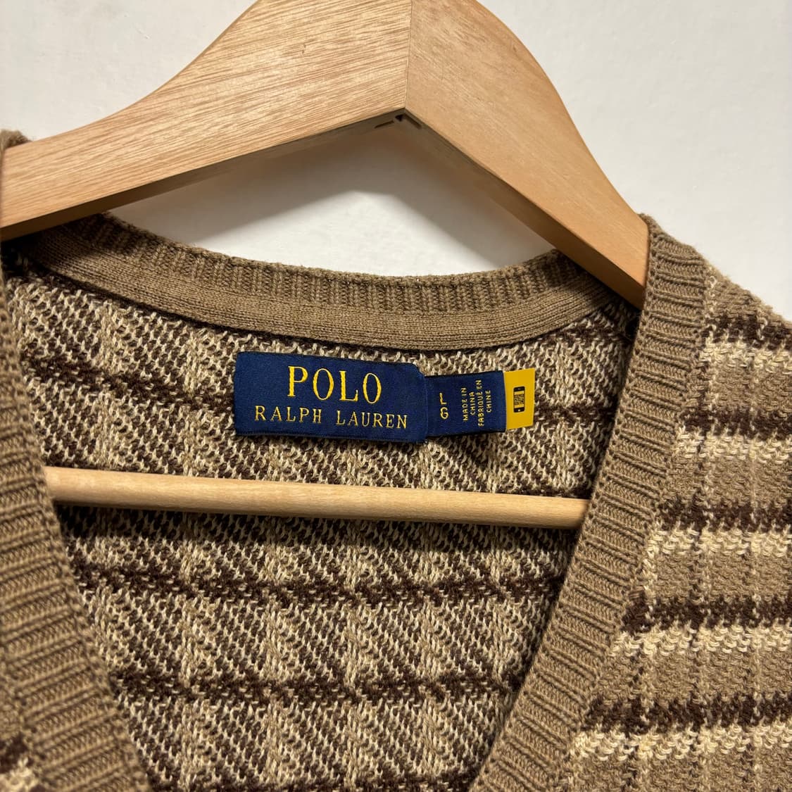 폴로 베이지 체크 니트조끼 상품이미지3