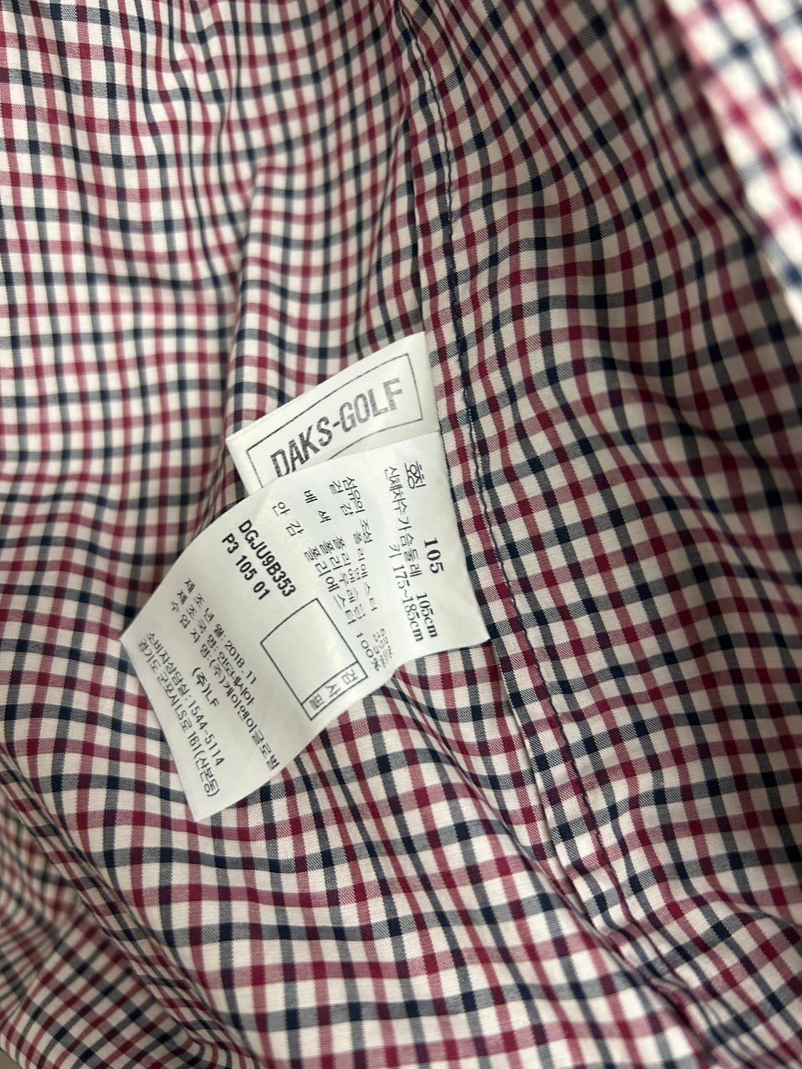 닥스 남성 체크 자켓 105 상품이미지7