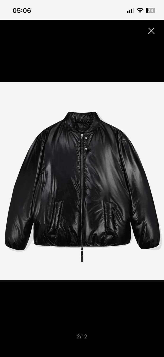 마하그리드 글로시 쇼트 다운 푸퍼 숏패딩 블랙 M 상품이미지1