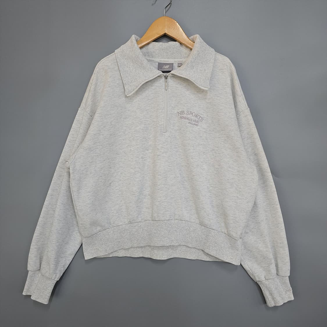 뉴발란스(new balance) 하프집업 맨투맨 그레이 90 상품이미지1