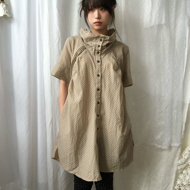 ⊹ Wide Neck Dot Dress