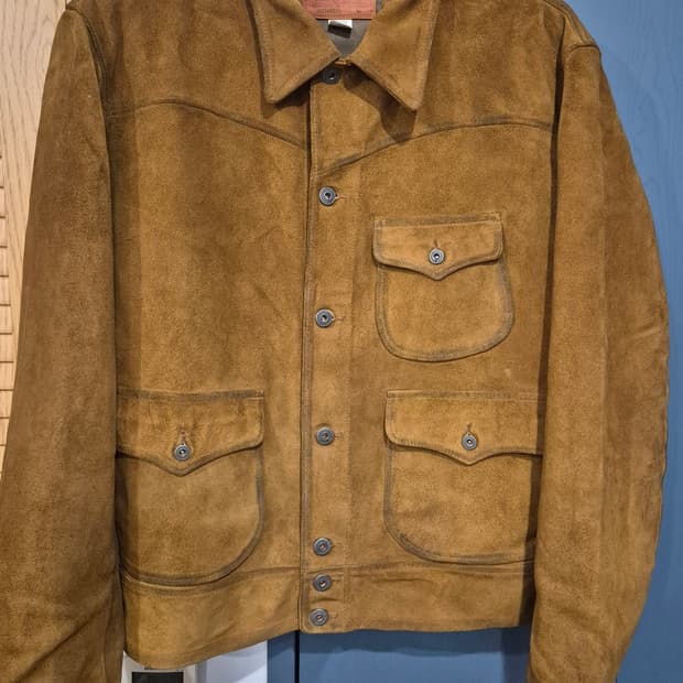 (새상품)RRL 더블알엘 러프아웃 레더 스웨이드 자켓 XL