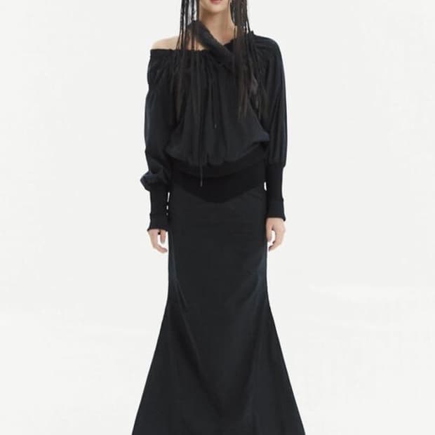 오호스 투웨이 머메이드 원피스 블랙