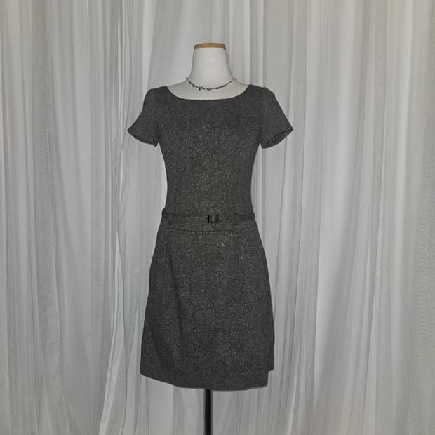 queens court 빈티지 울 그레이 버클 히메 드레스