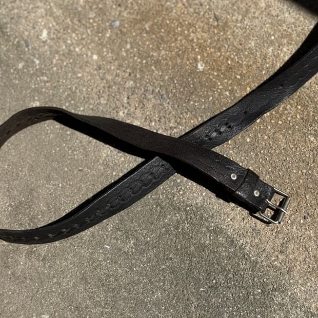 vintage black leather lace belt