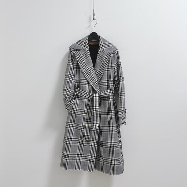 마시모두띠 체크 트렌치코트