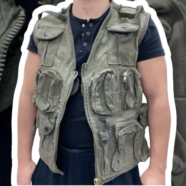 80s 오리지널 한국군 공병 오리지널 조끼 M