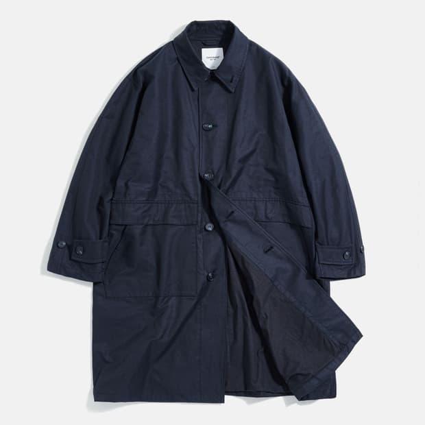 에스피오나지 Wide Single Trench Coat 다크네이비 XL