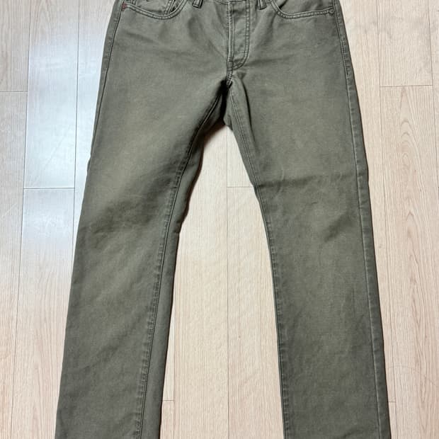 (30) RRL 슬림핏 올리브 캔버스 팬츠 