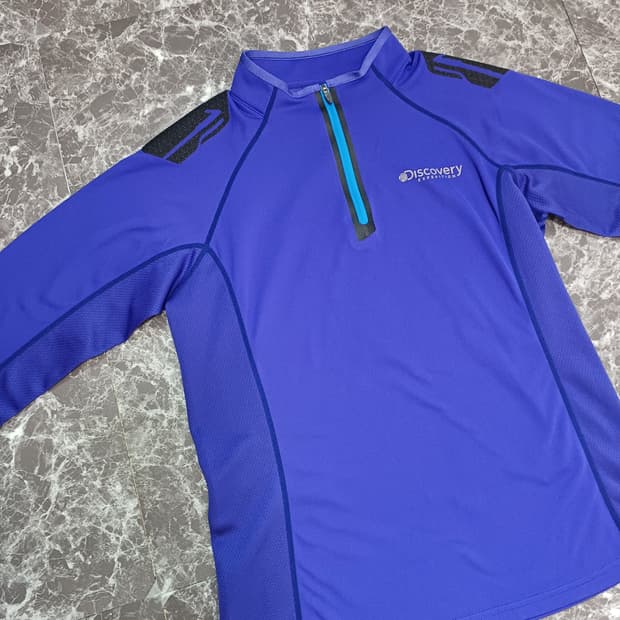 디스커버리 기능성 반집업 티셔츠 (퍼플 컬러) -M