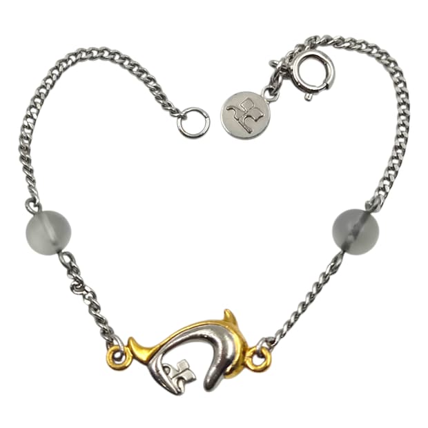 90s 꾸레쥬 불투명 실버 돌고래 팔찌