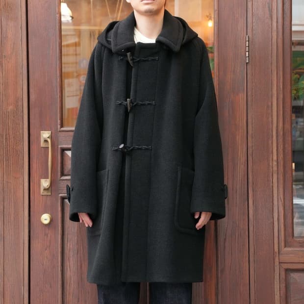 [40] 캡틴선샤인 24fw 더플 코트 탑 믹스 블랙