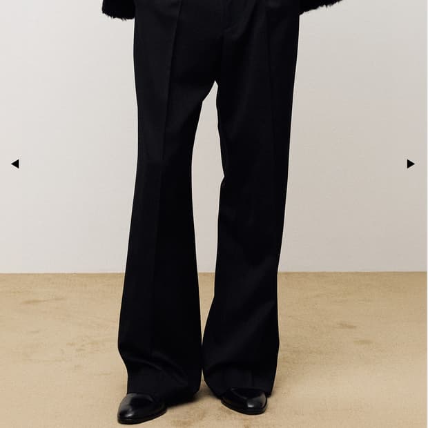 토니웩 WOOL TWILL WIDE-LEG PLEATED TROUSERS