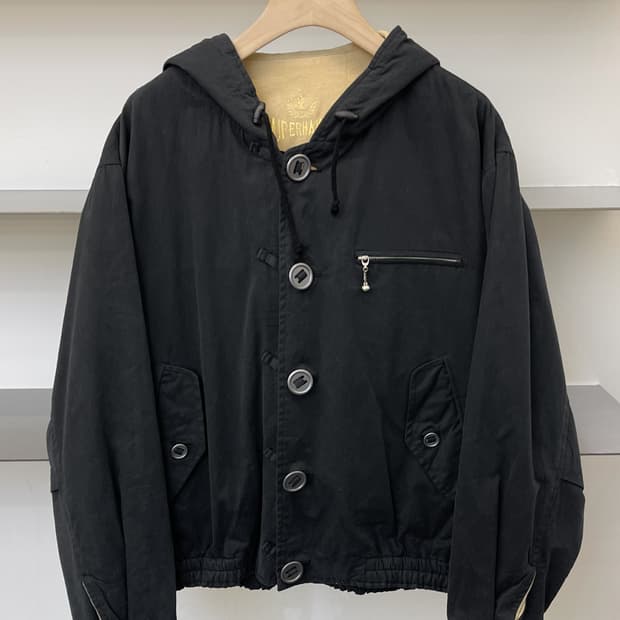 Super Hakka 90s 플리스라인 후드 버튼자켓