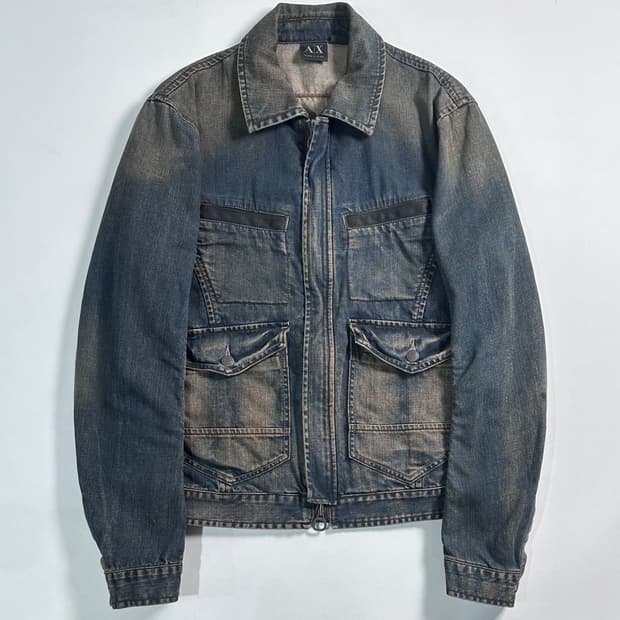 알마니 익스체인지 워시드 데님 자켓