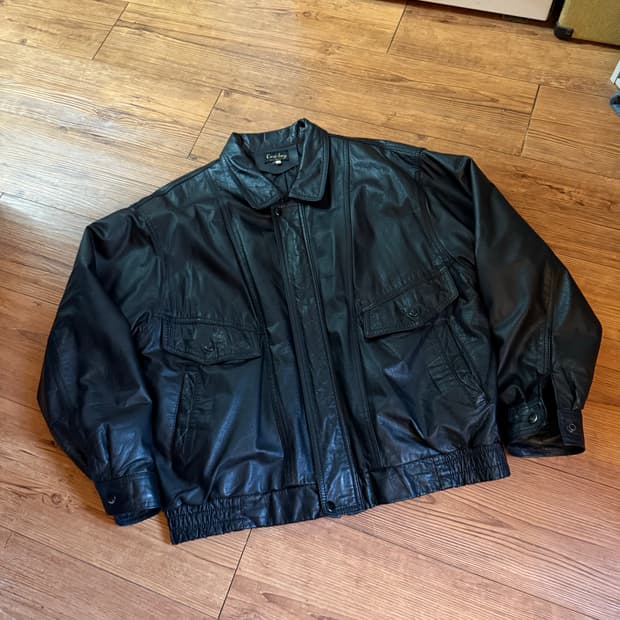 빈티지 cowboy 블랙 리얼레더 가죽자켓 L