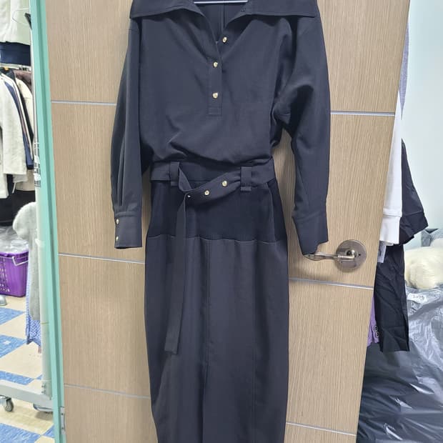 택새/시스템 블랙 롱원피스 