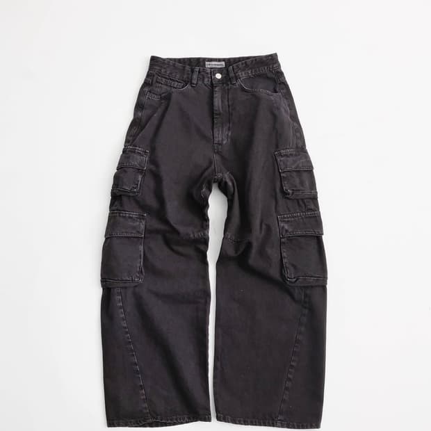 999휴머니티 커브드 헤리티지 다이드 카고 팬츠 퍼플