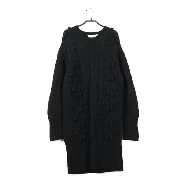 B CLUB 니트원피스 폼폼니트원피스 케이블니트원피스