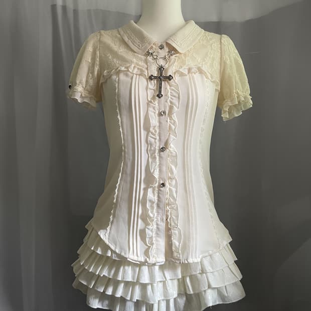 Axes femme blouse 엑시즈팜 반소매 블라우스