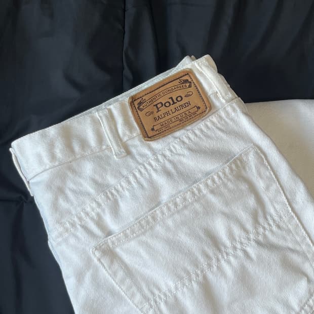 80s Polo Authentic Dungarees White Denim