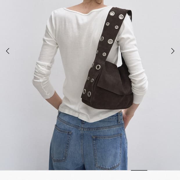 Leface Eyelet Mini Tote Bag, Dark brown