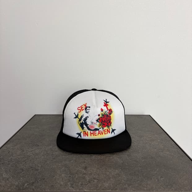 (OS) 슈프림 5패널 볼캡 모자 섹스 인 헤븐 블랙