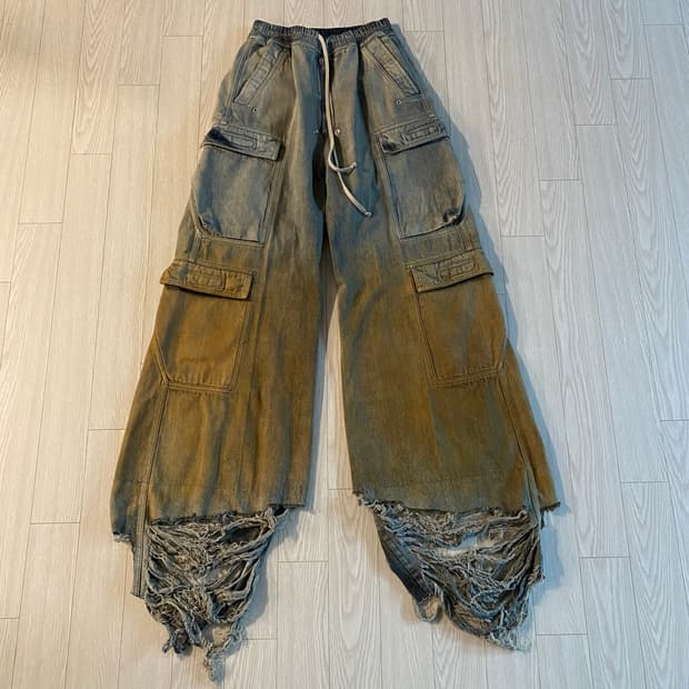 [S] 릭오웬스 다크쉐도우 더블 카고 점보 벨라스 스카이블루/오렌지