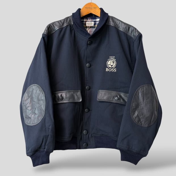 (L)산토리 보스 커피 카우레더 봄버자켓