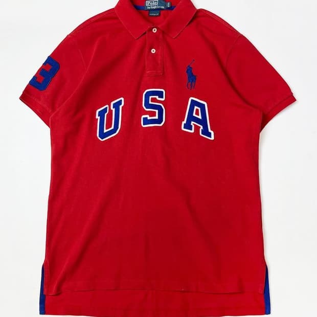 폴로 랄프로렌 프리미엄 USA 반팔 카라 티셔츠 PN4489