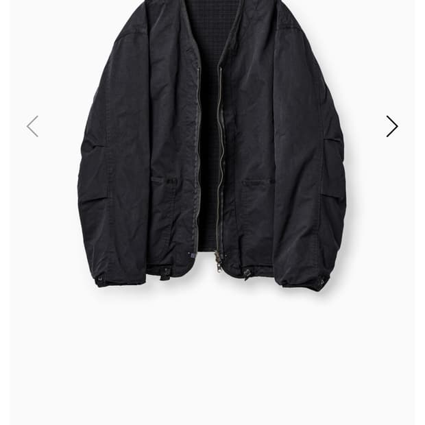 L) 이얼즈어고 라이너 zip collarless 자켓 블랙/체크