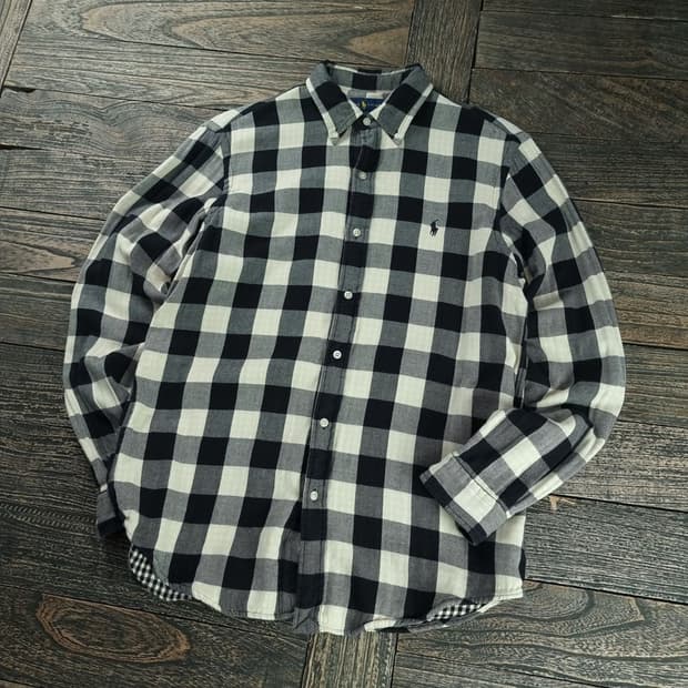 [폴로 랄프로렌] 포니 로고 자수 클래식핏 체크 셔츠 M18663