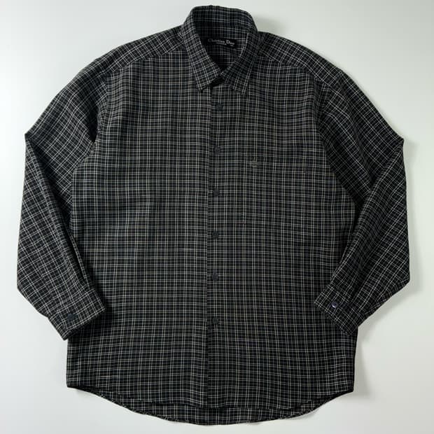 Dior  크리스찬 디올 자수 블랙 체크 셔츠 